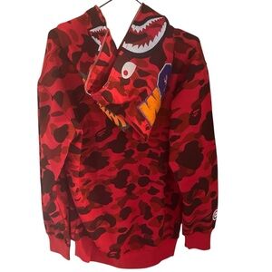 Red Bape Camouflage Zip-Up Hoodie